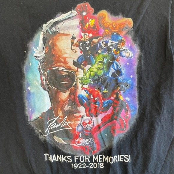 Port & Company Stan‎ Lee Thanks for the Memories Graphic Tee Shirt Medium Black - Picture 2 of 4